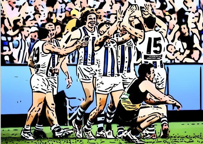 North Melbourne celebrate their 2015 Elimination Final victory over Richmond. One of The Pinch Hitters Top Five Kangaroos Victories of the 21st Century.