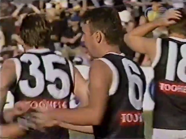 Daniel Healy after kicking his sixth goal against West Coast in 1998.